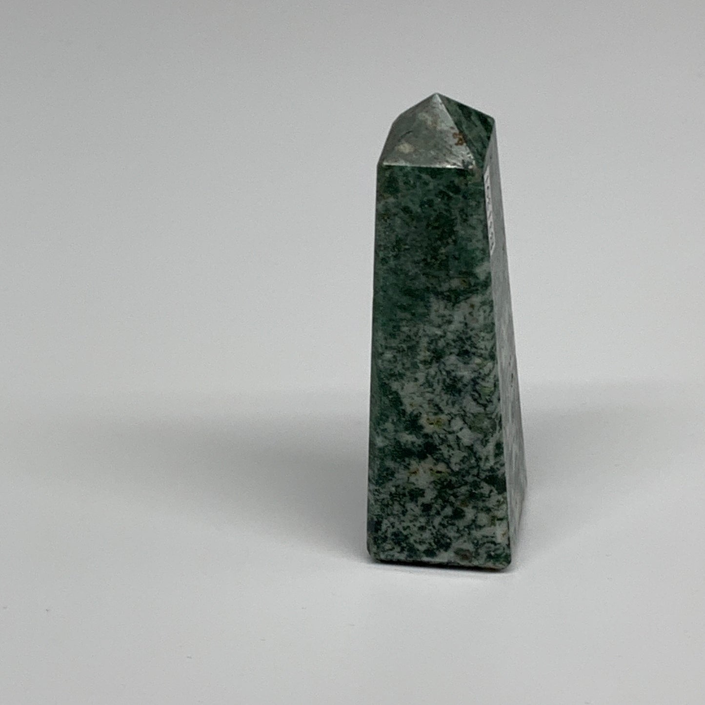 72.8g, 3.1"x0.9", Tree Agate Tower Obelisk Point Crystal @Brazil, B31391