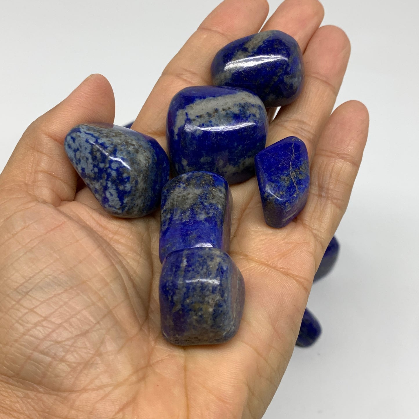 2.2 lb, 0.8"-1.4", 35 pcs, Lapis Lazuli Tumbled Stone Polished, B36973