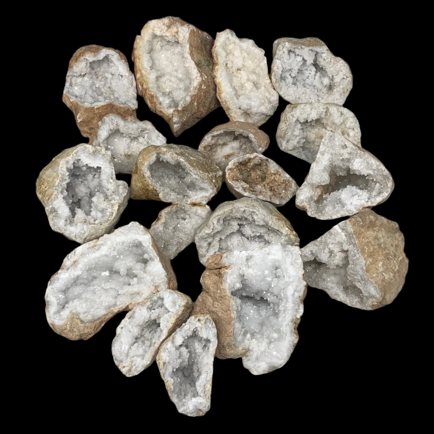 20 Lbs,4.3"-7.5", 9 Pairs, Natural Quartz Geodes @Morocco, Wholesale,B10645