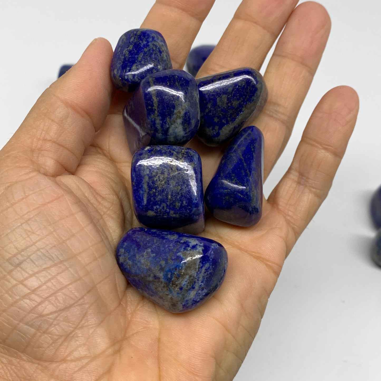 2.2 lb, 0.8"-1.4", 35 pcs, Lapis Lazuli Tumbled Stone Polished, B36973