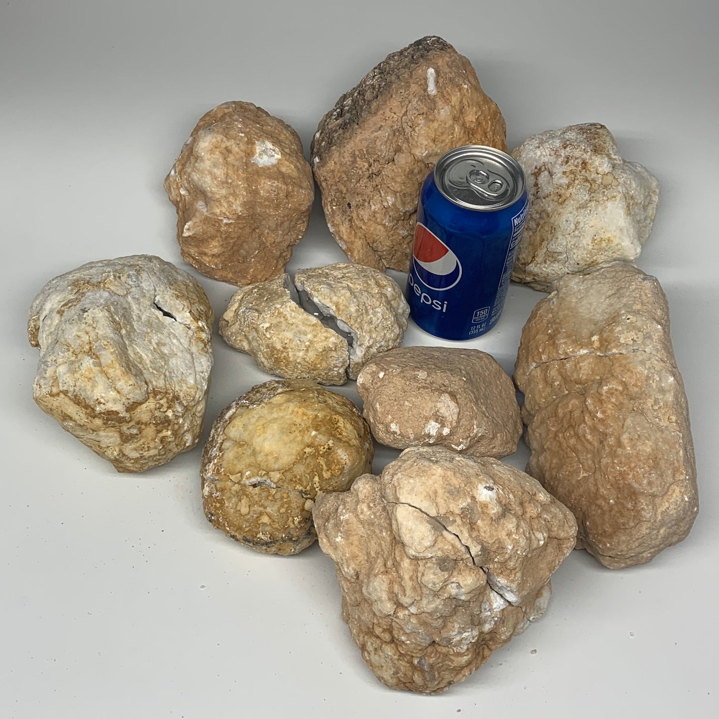 20 Lbs,4.3"-7.5", 9 Pairs, Natural Quartz Geodes @Morocco, Wholesale,B10645