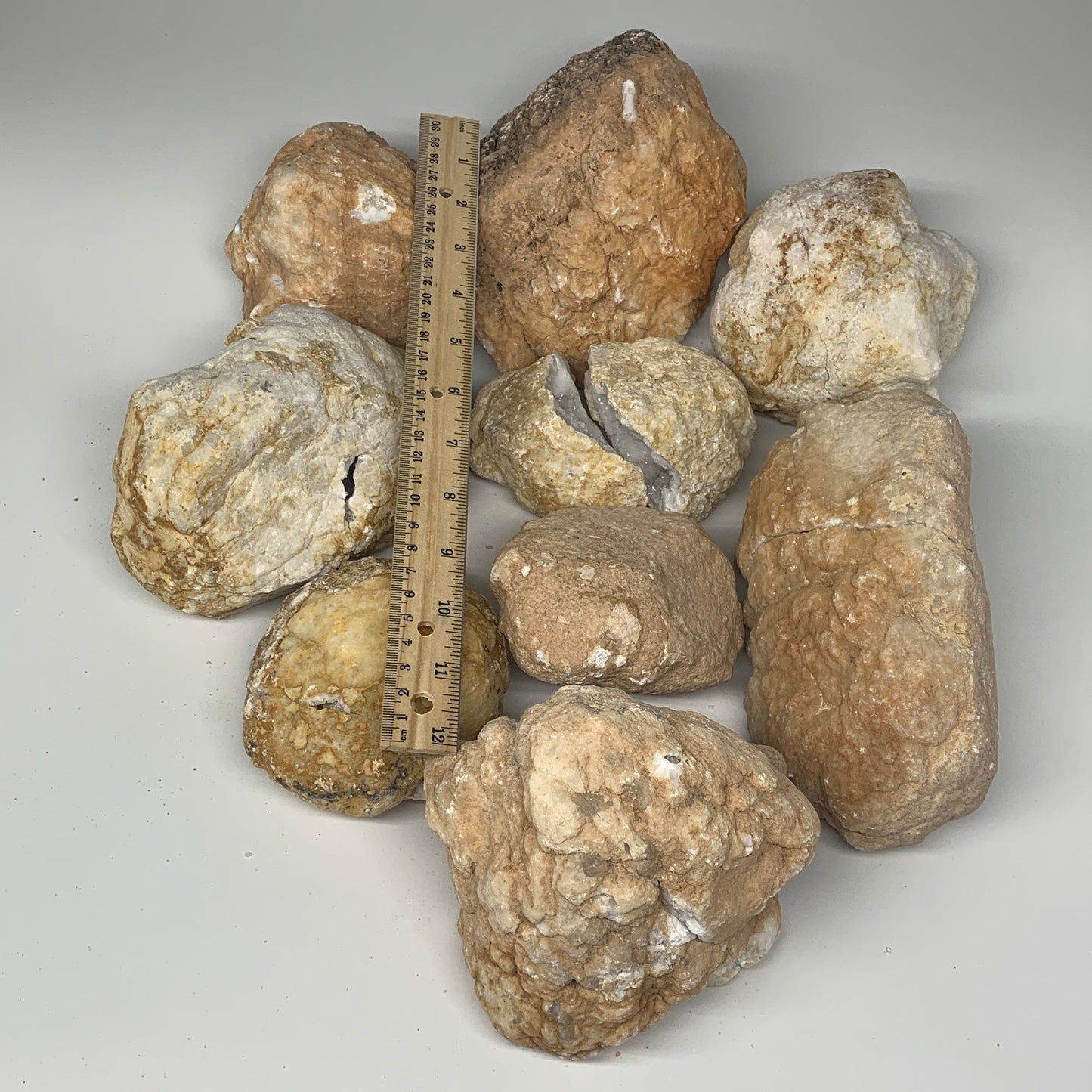 20 Lbs,4.3"-7.5", 9 Pairs, Natural Quartz Geodes @Morocco, Wholesale,B10645