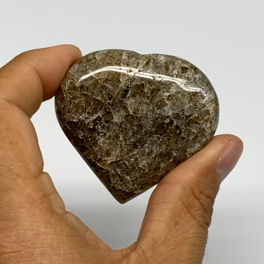 55.7g, 1.9"x2"x0.6", Natural Small Rutile Quartz Crystal Heart Reiki, B28308