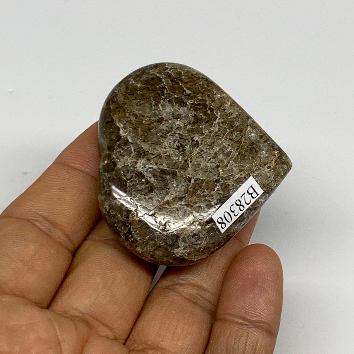 55.7g, 1.9"x2"x0.6", Natural Small Rutile Quartz Crystal Heart Reiki, B28308