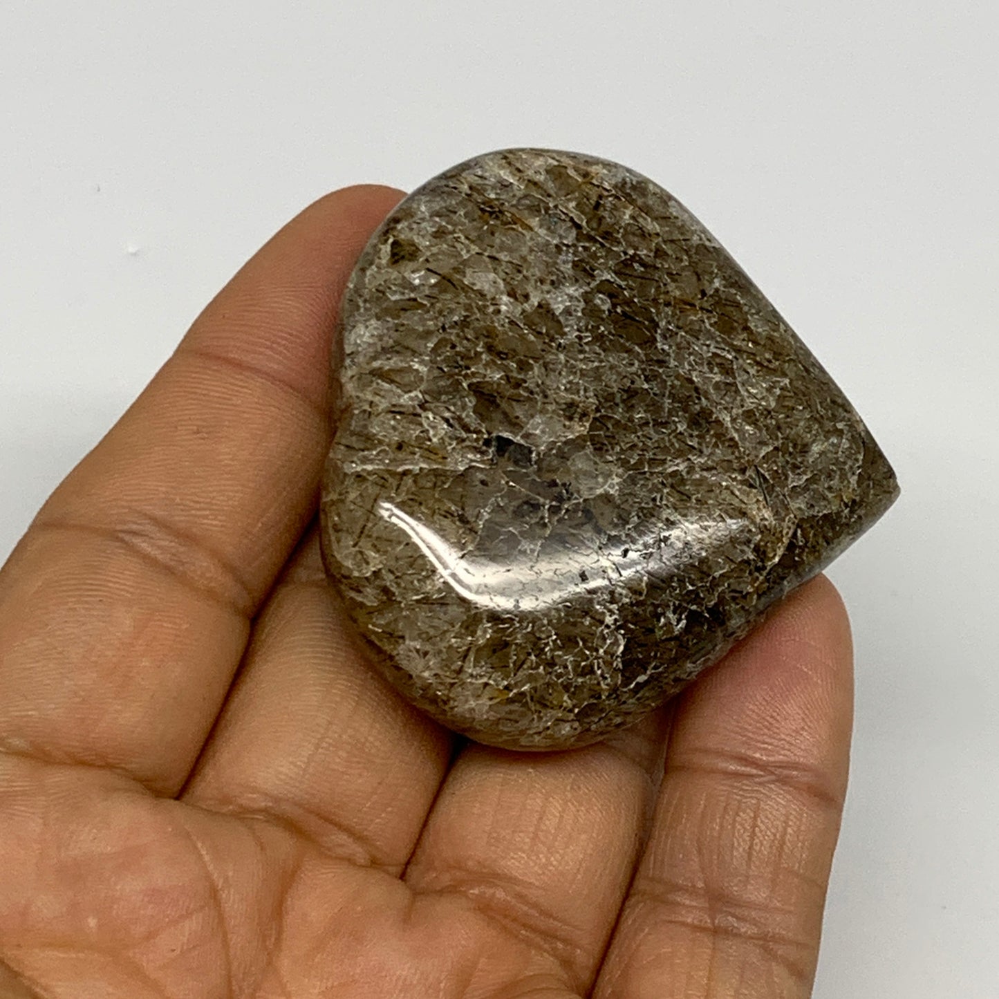 55.7g, 1.9"x2"x0.6", Natural Small Rutile Quartz Crystal Heart Reiki, B28308