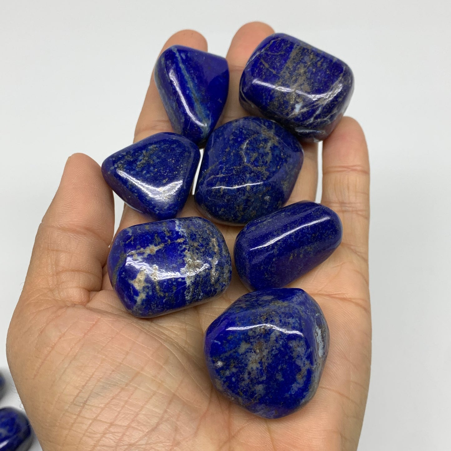 2.2 lb, 0.7"-1.5", 44 pcs, Lapis Lazuli Tumbled Stone Polished, B36974