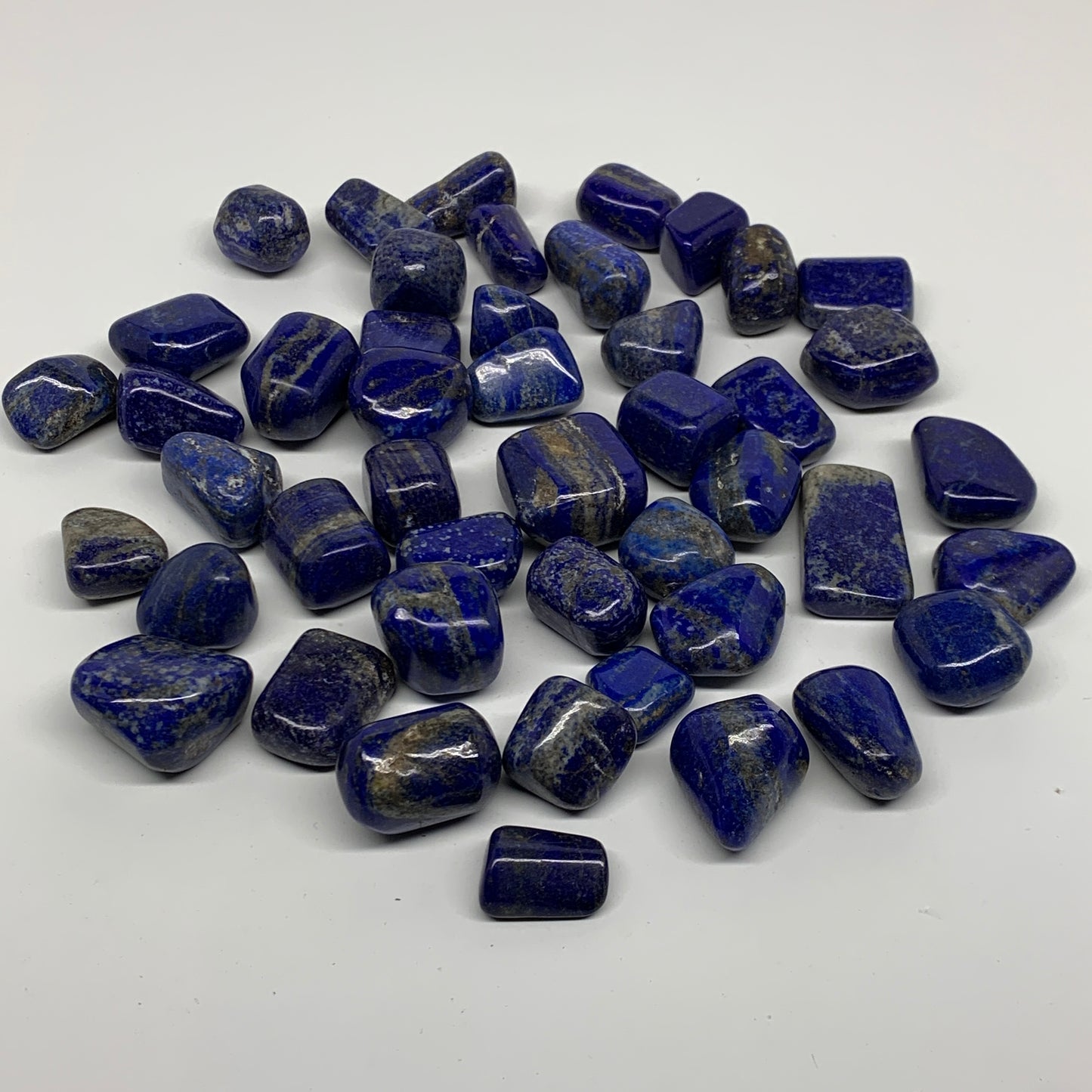 2.2 lb, 0.8"-1.5", 46 pcs, Lapis Lazuli Tumbled Stone Polished, B36975
