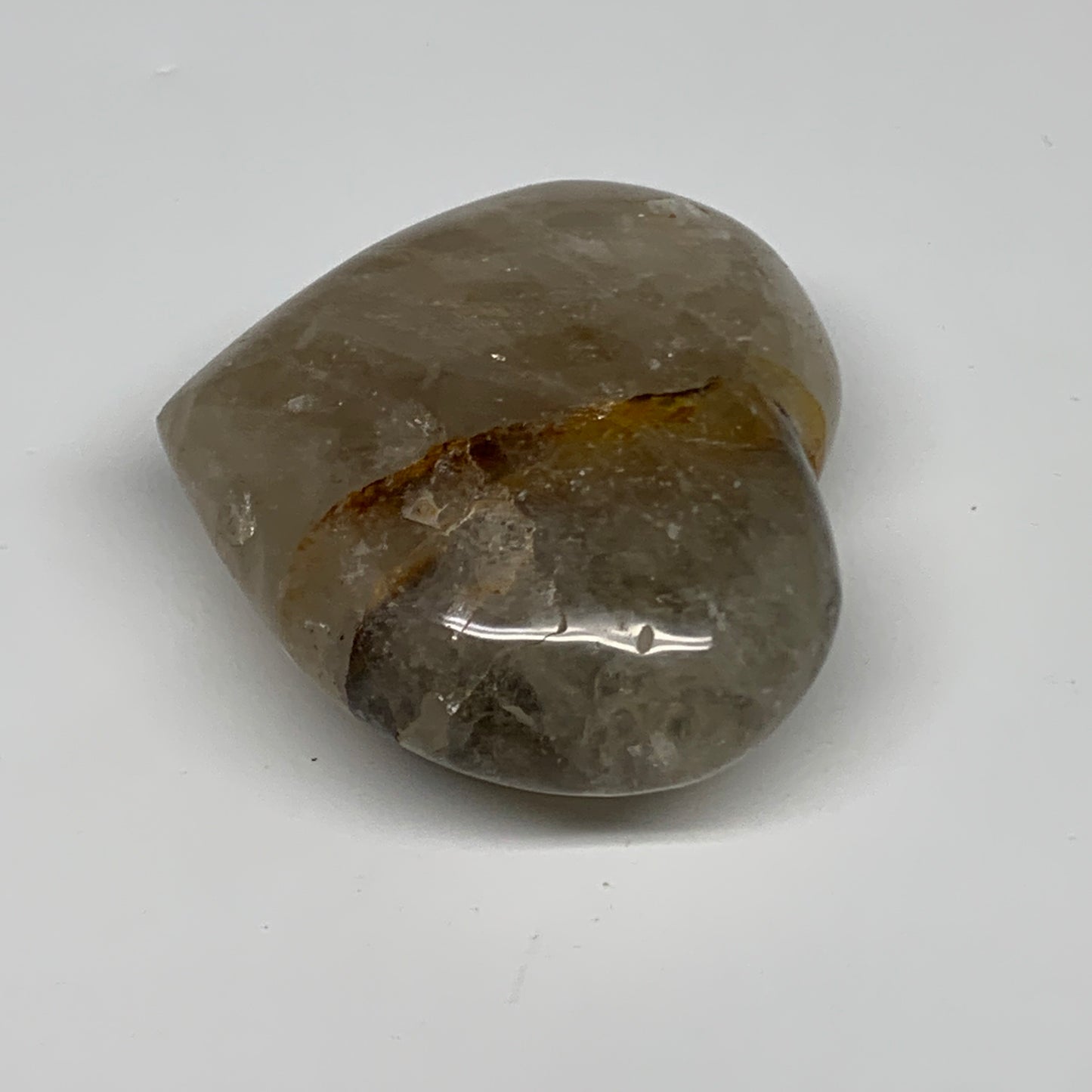 244.9g, 2.7"x3"x1.3" Yellow Healing Quartz Heart Crystal @Madagascar, B30551