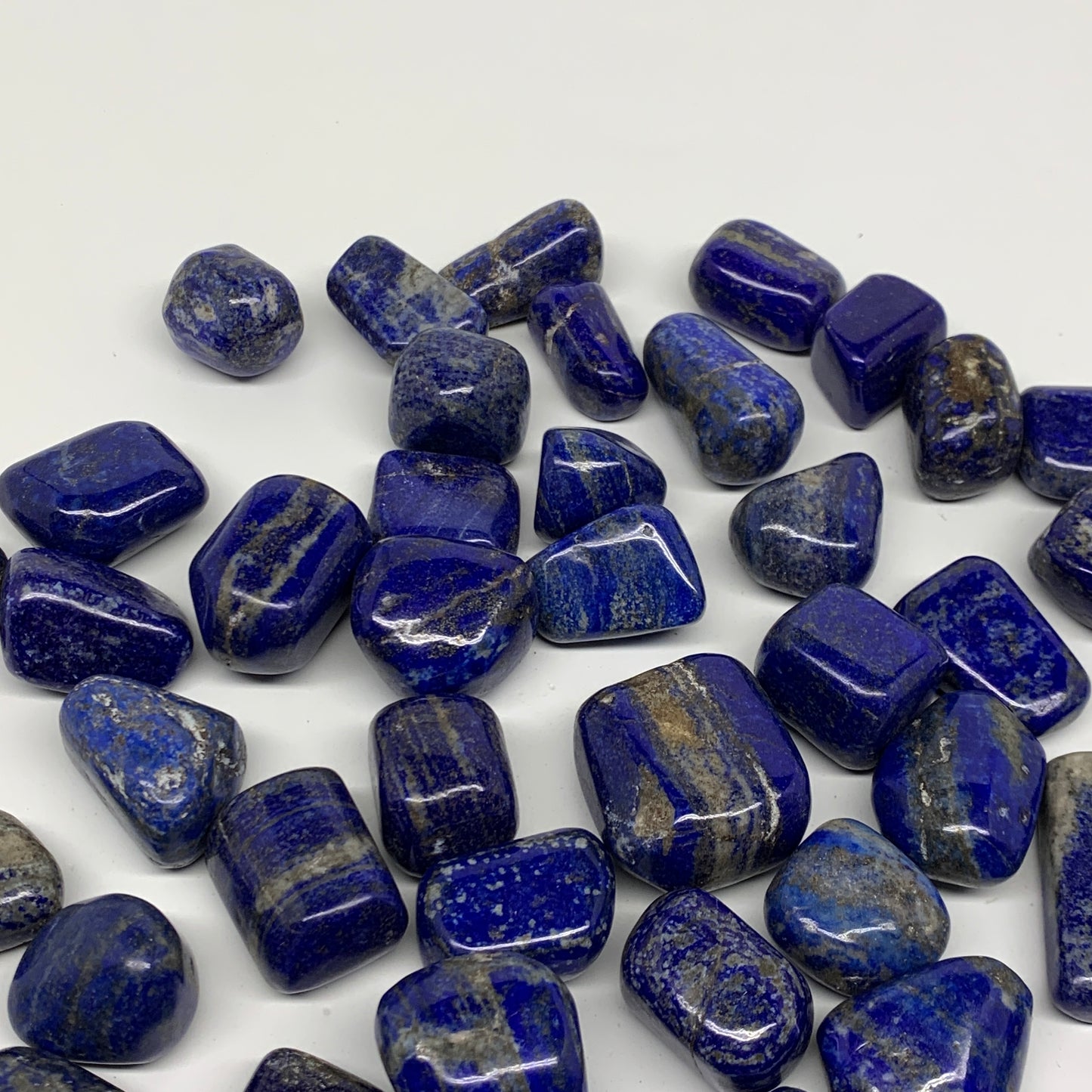2.2 lb, 0.8"-1.5", 46 pcs, Lapis Lazuli Tumbled Stone Polished, B36975