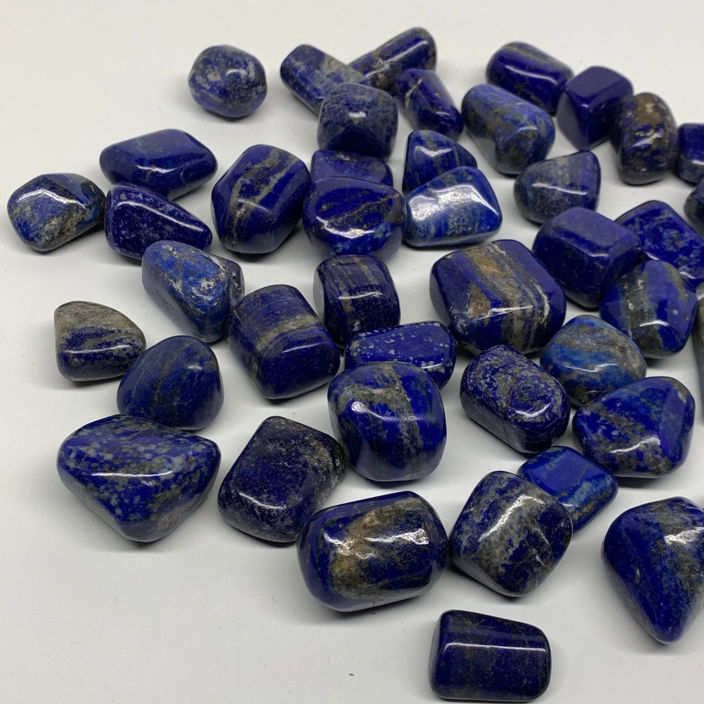2.2 lb, 0.8"-1.5", 46 pcs, Lapis Lazuli Tumbled Stone Polished, B36975