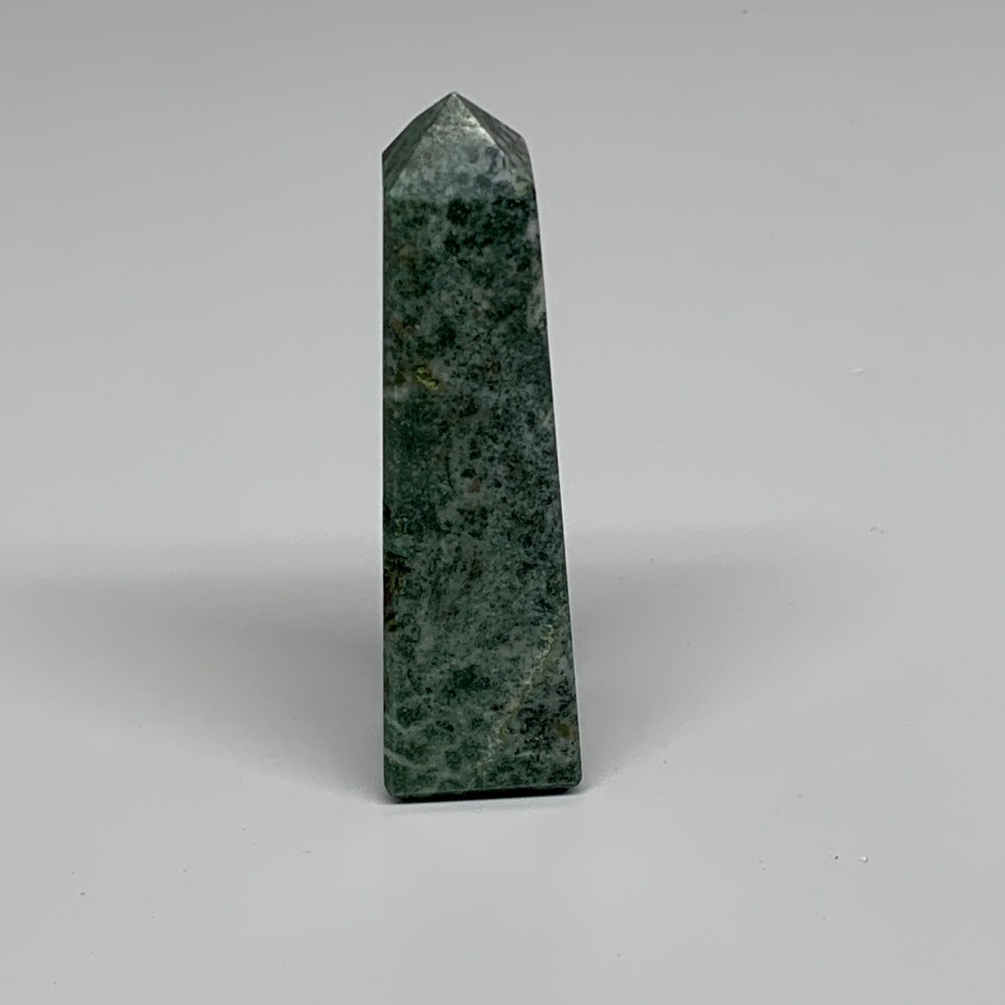 76.4g, 3.2"x0.9", Tree Agate Tower Obelisk Point Crystal @Brazil, B31393