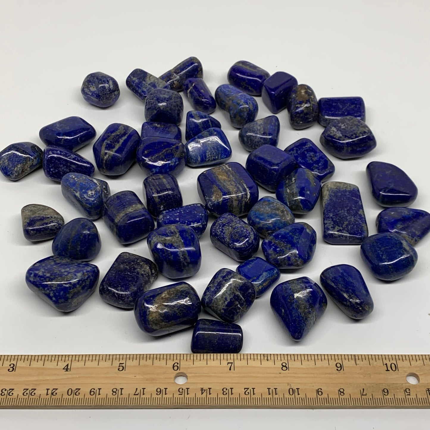 2.2 lb, 0.8"-1.5", 46 pcs, Lapis Lazuli Tumbled Stone Polished, B36975