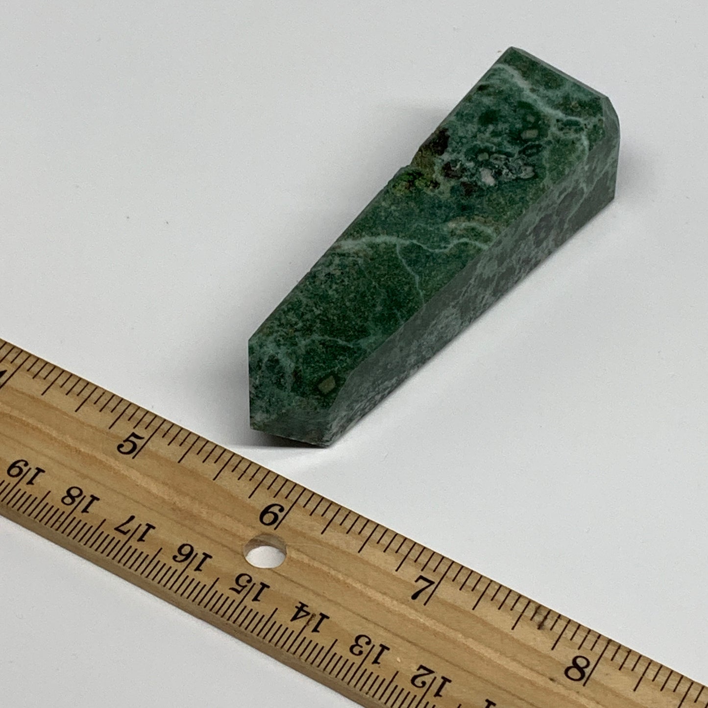76.4g, 3.2"x0.9", Tree Agate Tower Obelisk Point Crystal @Brazil, B31393