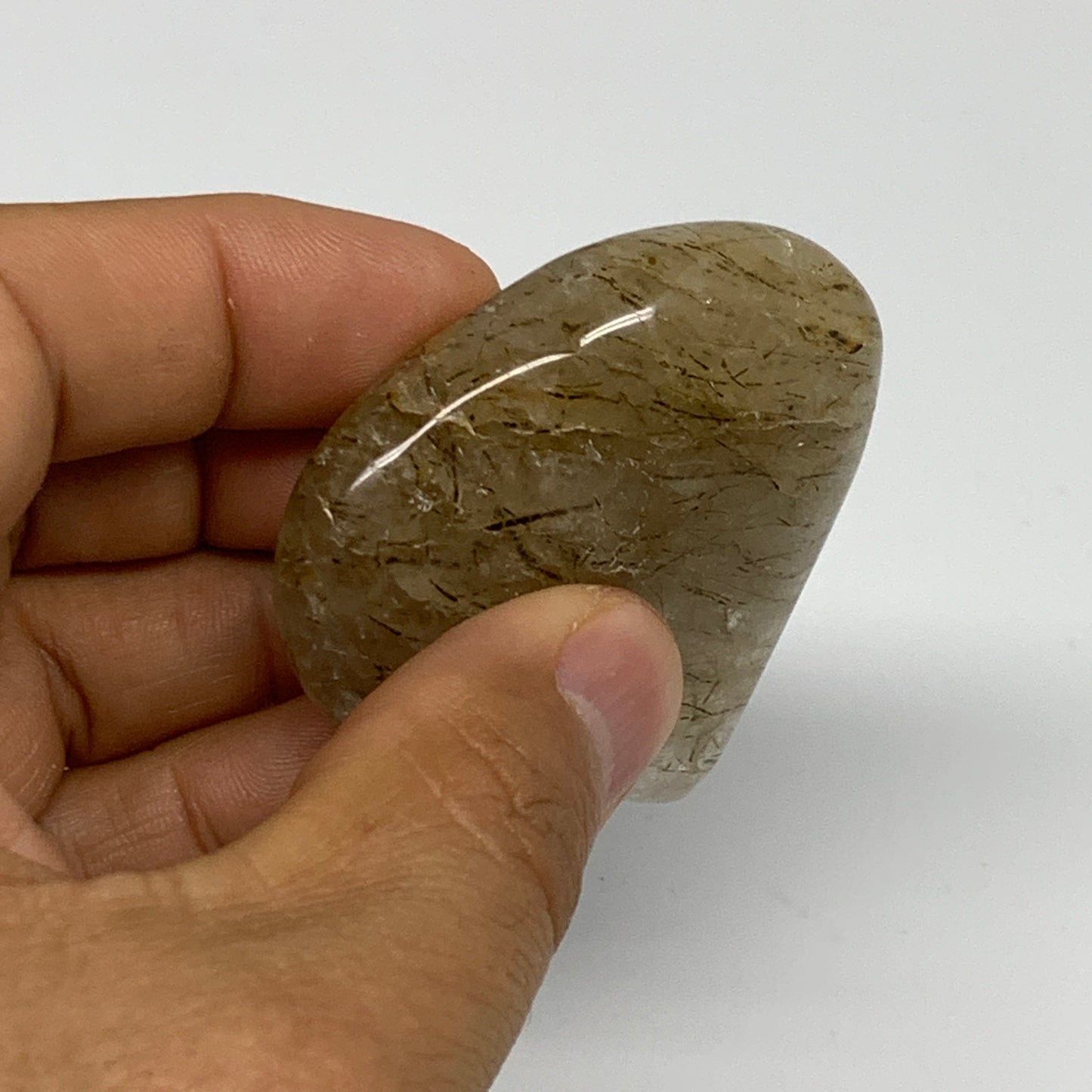 58.8g, 1.9"x2.1"x0.7", Natural Small Rutile Quartz Crystal Heart Reiki, B28309