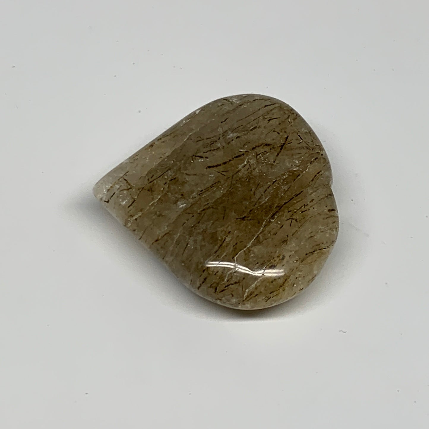 58.8g, 1.9"x2.1"x0.7", Natural Small Rutile Quartz Crystal Heart Reiki, B28309