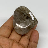 58.9g, 1.7"x2"x0.7", Natural Untreated Small Rutile Quartz Crystal Heart Reiki,