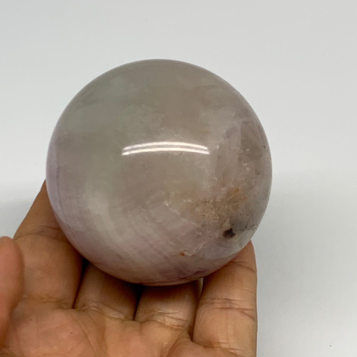 376.3g, 2.4"(61mm) Natural Fluorite Sphere Ball Gemstone Crystal, B29845