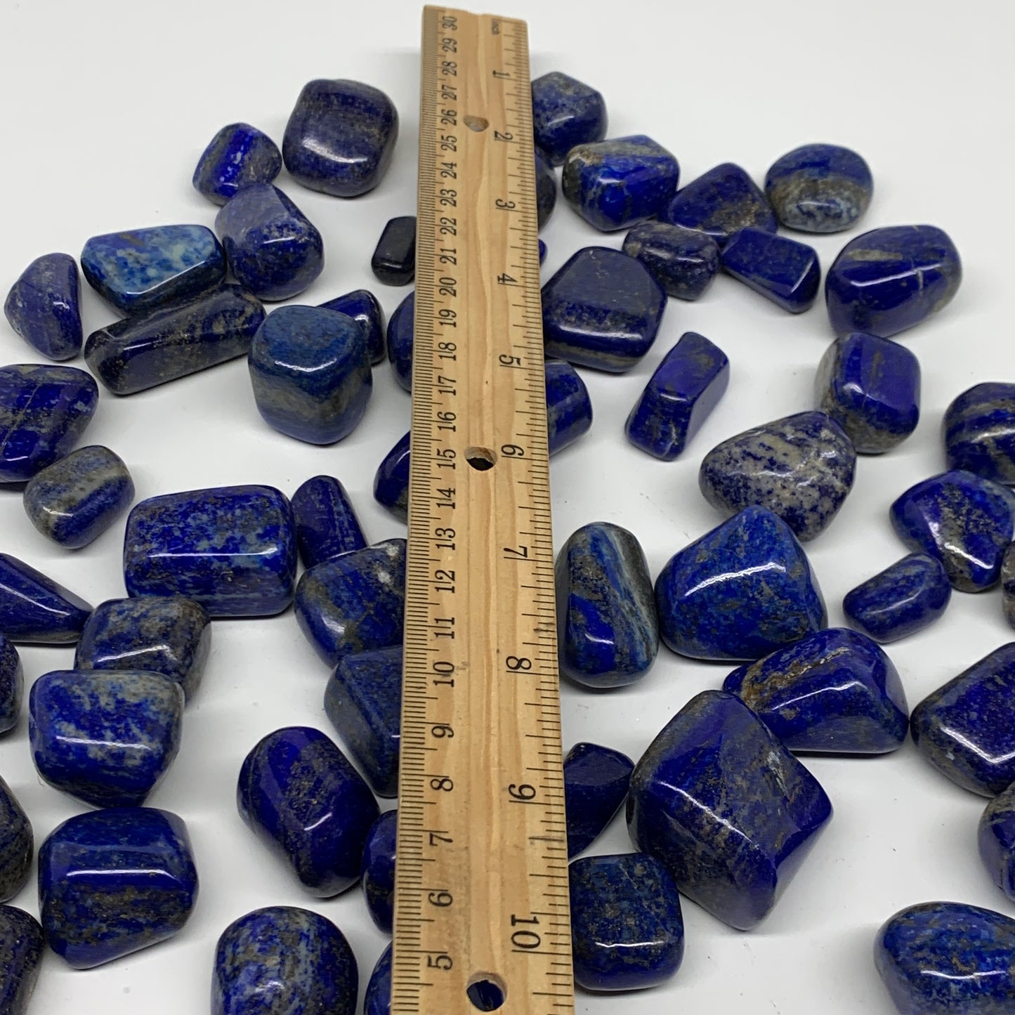 2.2 lb, 0.8"-1.3", 56 pcs, Lapis Lazuli Tumbled Stone Polished, B36976