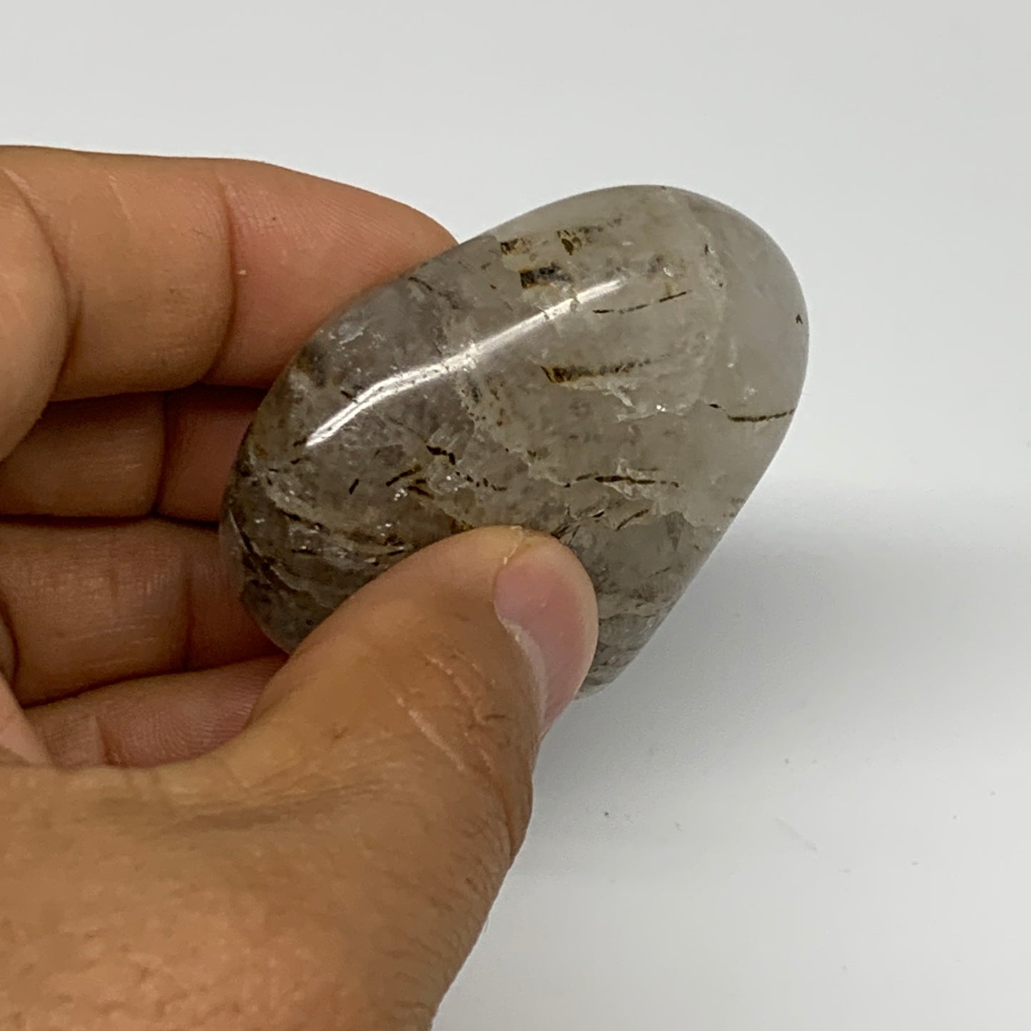 58.9g, 1.7"x2"x0.7", Natural Untreated Small Rutile Quartz Crystal Heart Reiki,