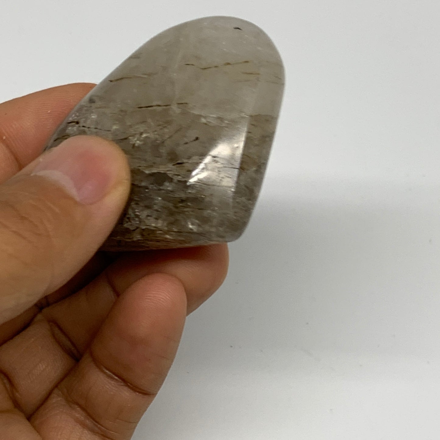 58.9g, 1.7"x2"x0.7", Natural Untreated Small Rutile Quartz Crystal Heart Reiki,