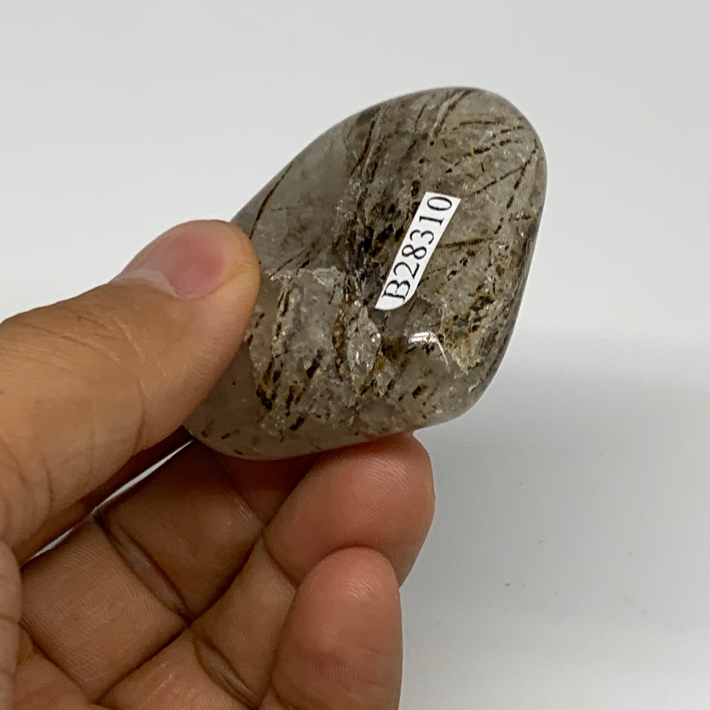 58.9g, 1.7"x2"x0.7", Natural Untreated Small Rutile Quartz Crystal Heart Reiki,