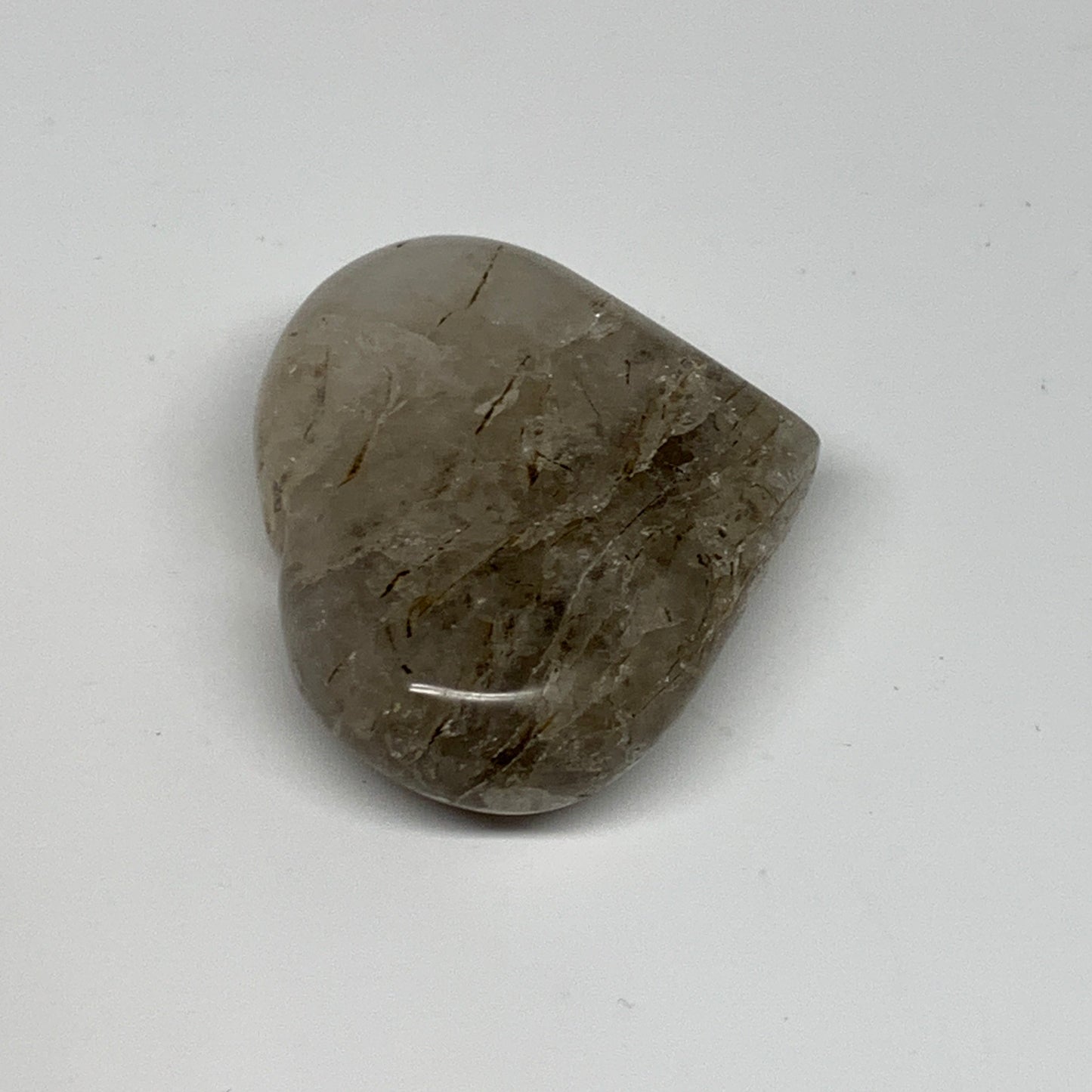 58.9g, 1.7"x2"x0.7", Natural Untreated Small Rutile Quartz Crystal Heart Reiki,