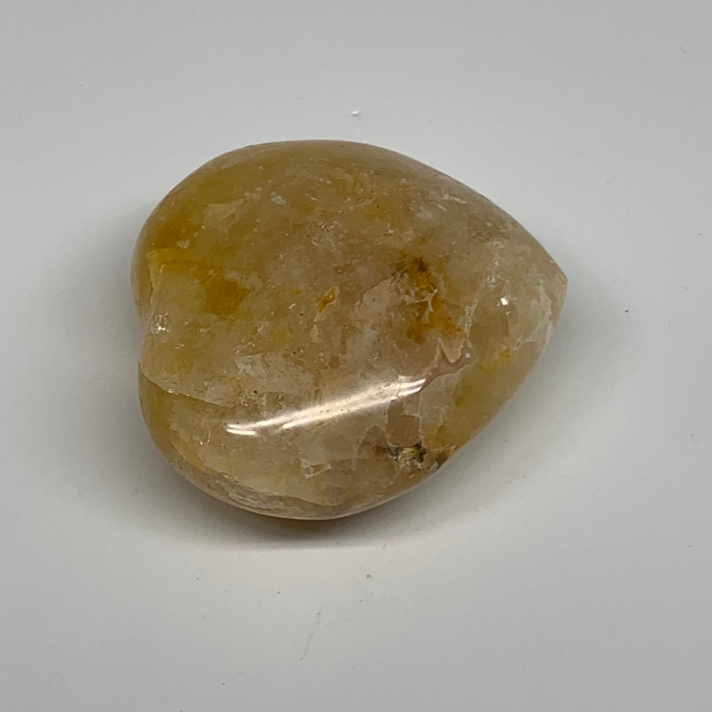 186.7g, 2.4"x2.6"x1.3" Yellow Healing Quartz Heart Crystal @Madagascar, B30553