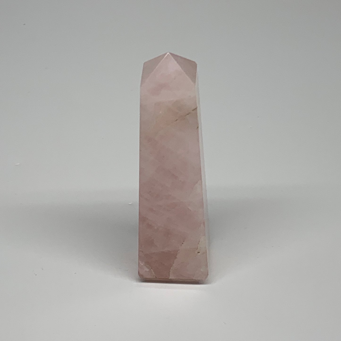98.5g, 3.4"x0.9"x1", Rose Quartz Tower Obelisk Point Crystal @Brazil, B31395