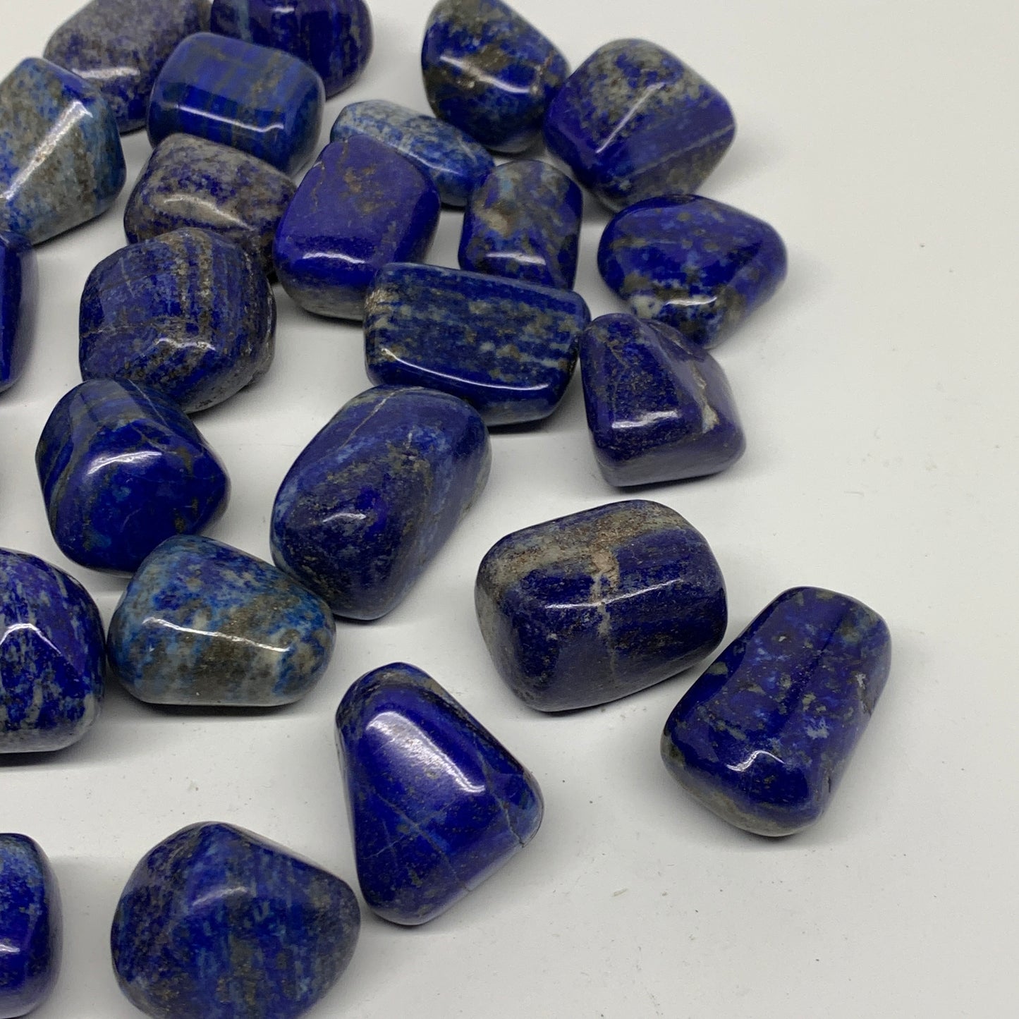 2.2 lb, 1"-1.7",31 pcs, Lapis Lazuli Tumbled Stone Polished, B36977