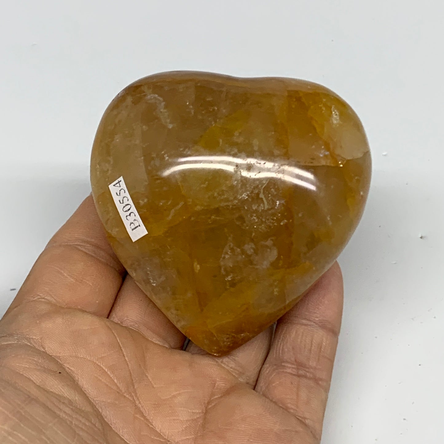 211.6g, 2.5"x2.5"x1.5" Yellow Healing Quartz Heart Crystal @Madagascar, B30554