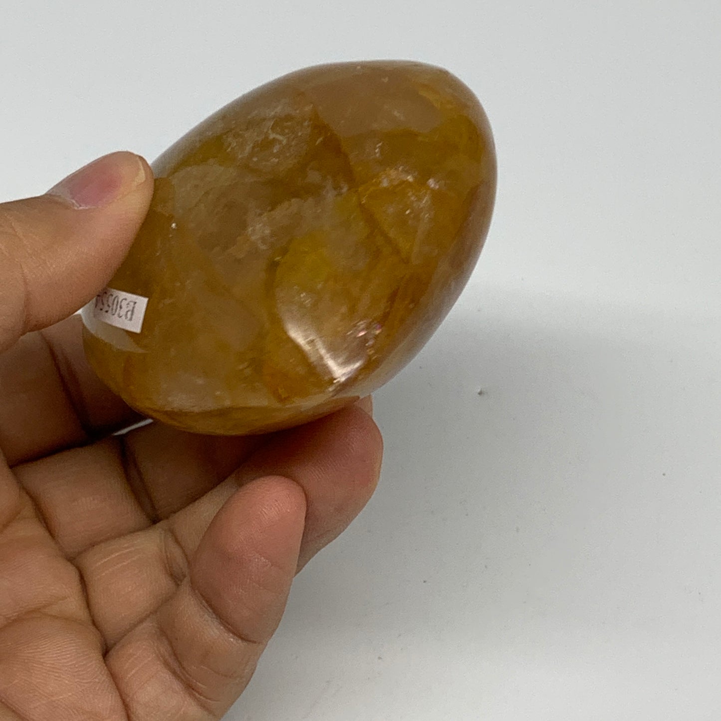 211.6g, 2.5"x2.5"x1.5" Yellow Healing Quartz Heart Crystal @Madagascar, B30554