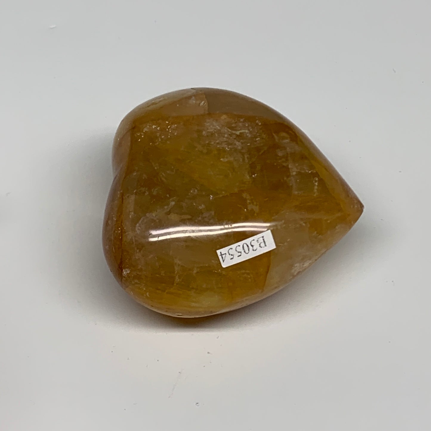 211.6g, 2.5"x2.5"x1.5" Yellow Healing Quartz Heart Crystal @Madagascar, B30554