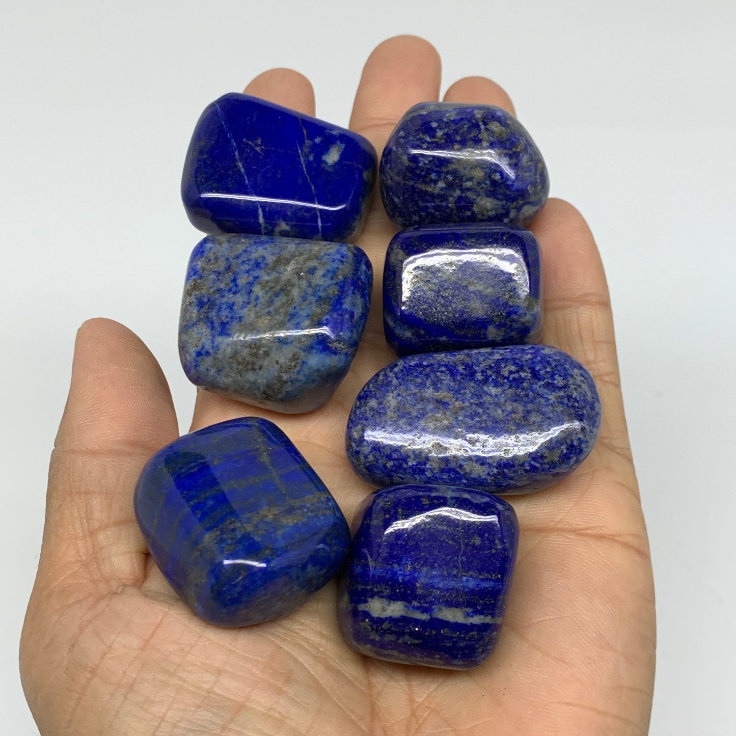 2.2 lb, 1"-1.7",31 pcs, Lapis Lazuli Tumbled Stone Polished, B36977