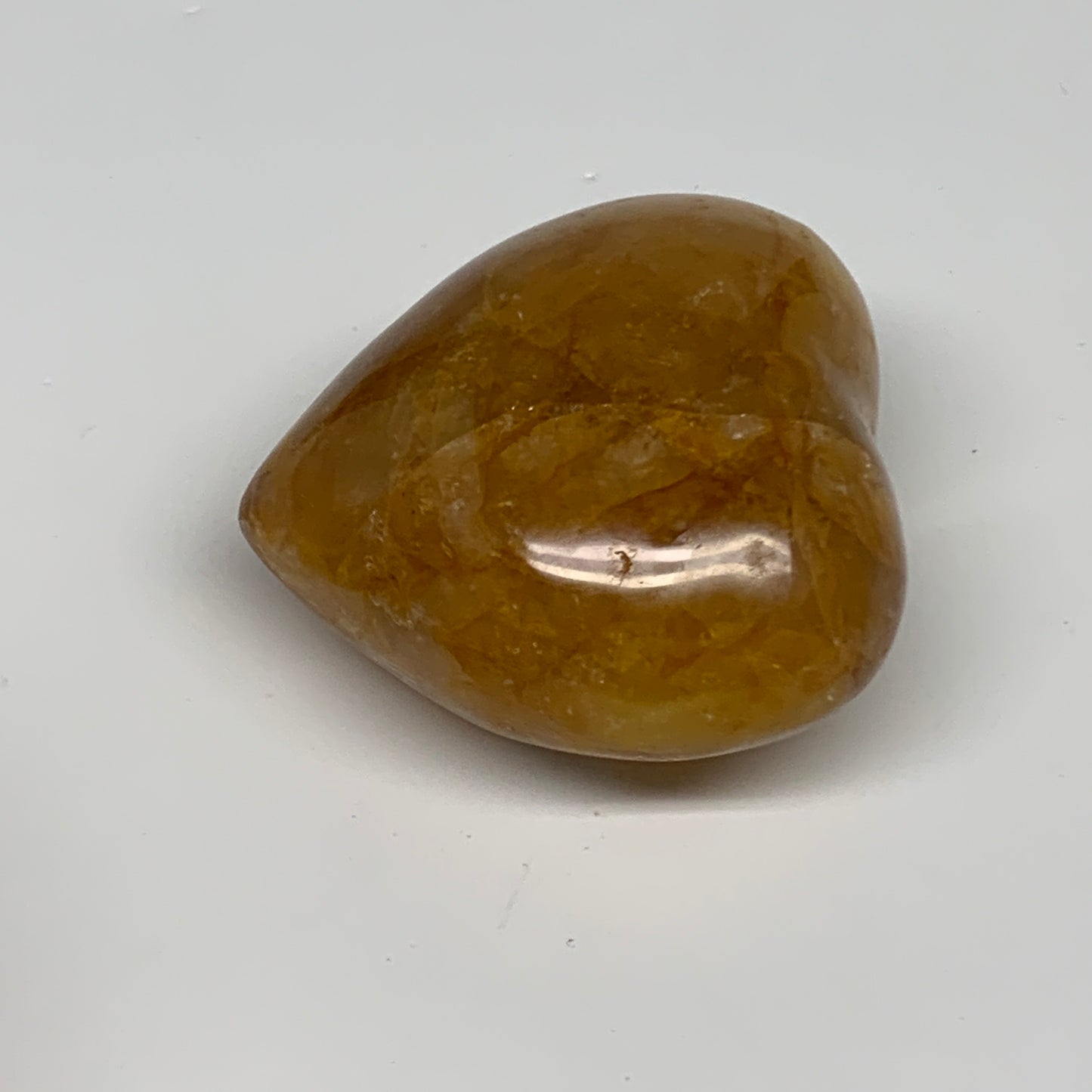 211.6g, 2.5"x2.5"x1.5" Yellow Healing Quartz Heart Crystal @Madagascar, B30554