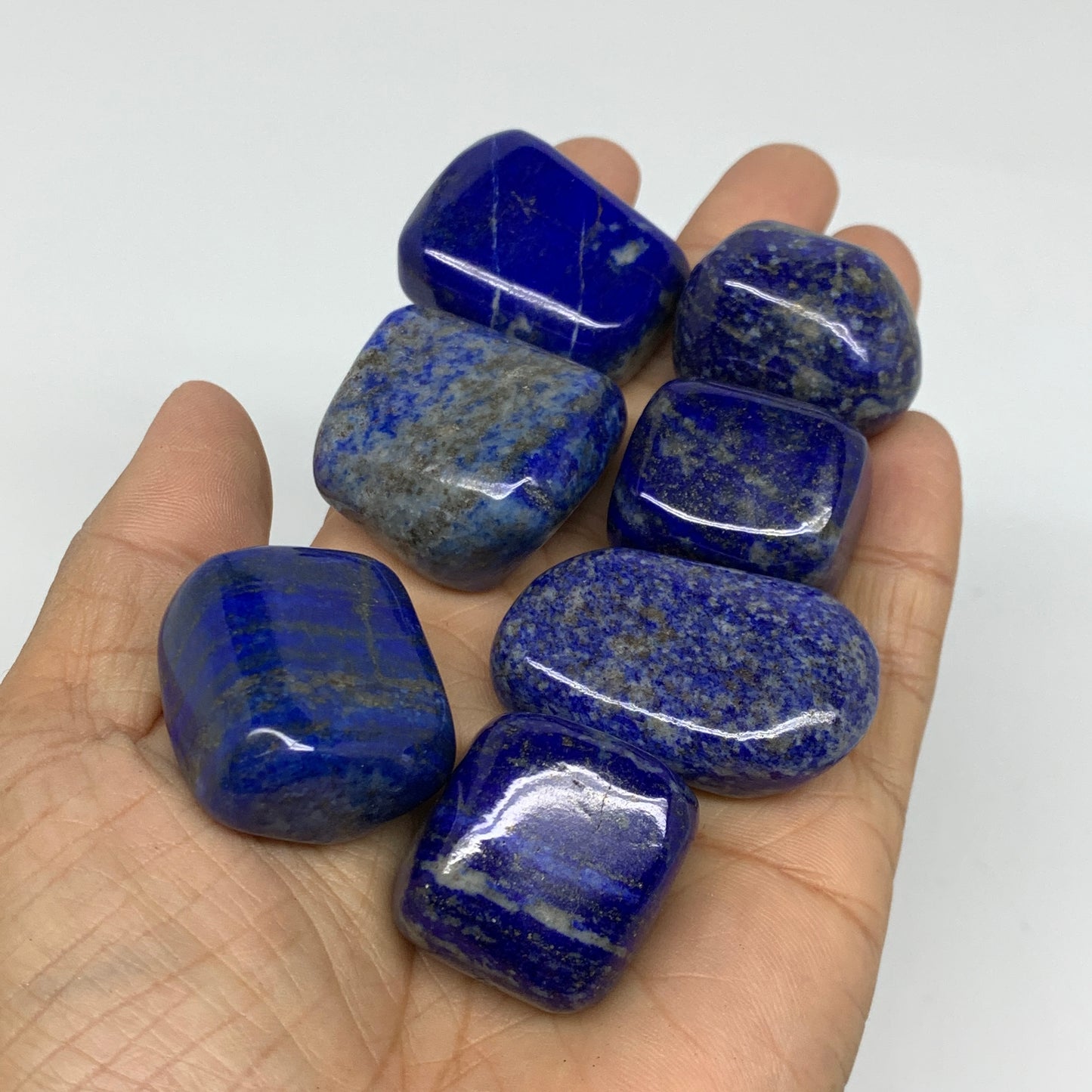 2.2 lb, 1"-1.7",31 pcs, Lapis Lazuli Tumbled Stone Polished, B36977