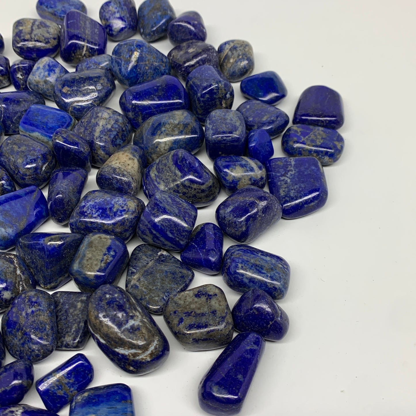2.2 lb, 0.5"-1.2",82 pcs, Lapis Lazuli Tumbled Stone Polished, B36978