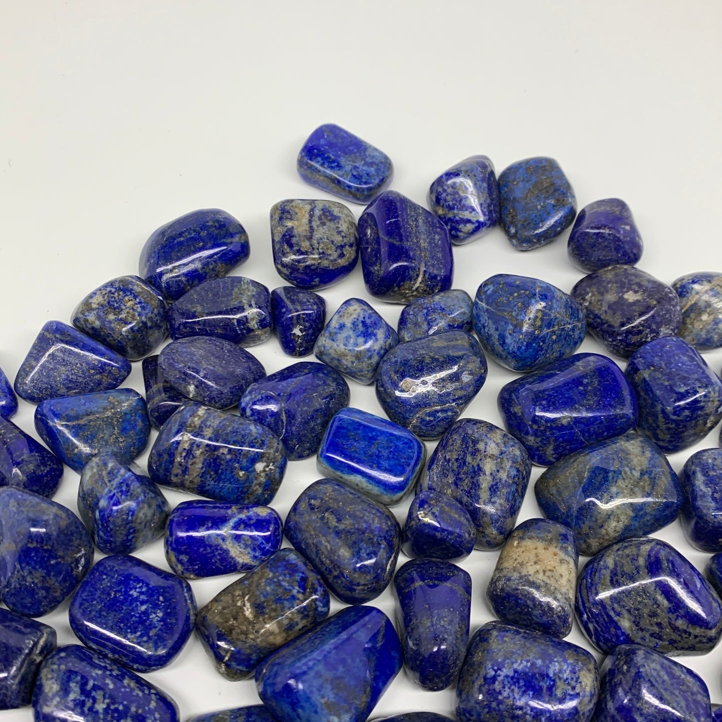 2.2 lb, 0.5"-1.2",82 pcs, Lapis Lazuli Tumbled Stone Polished, B36978