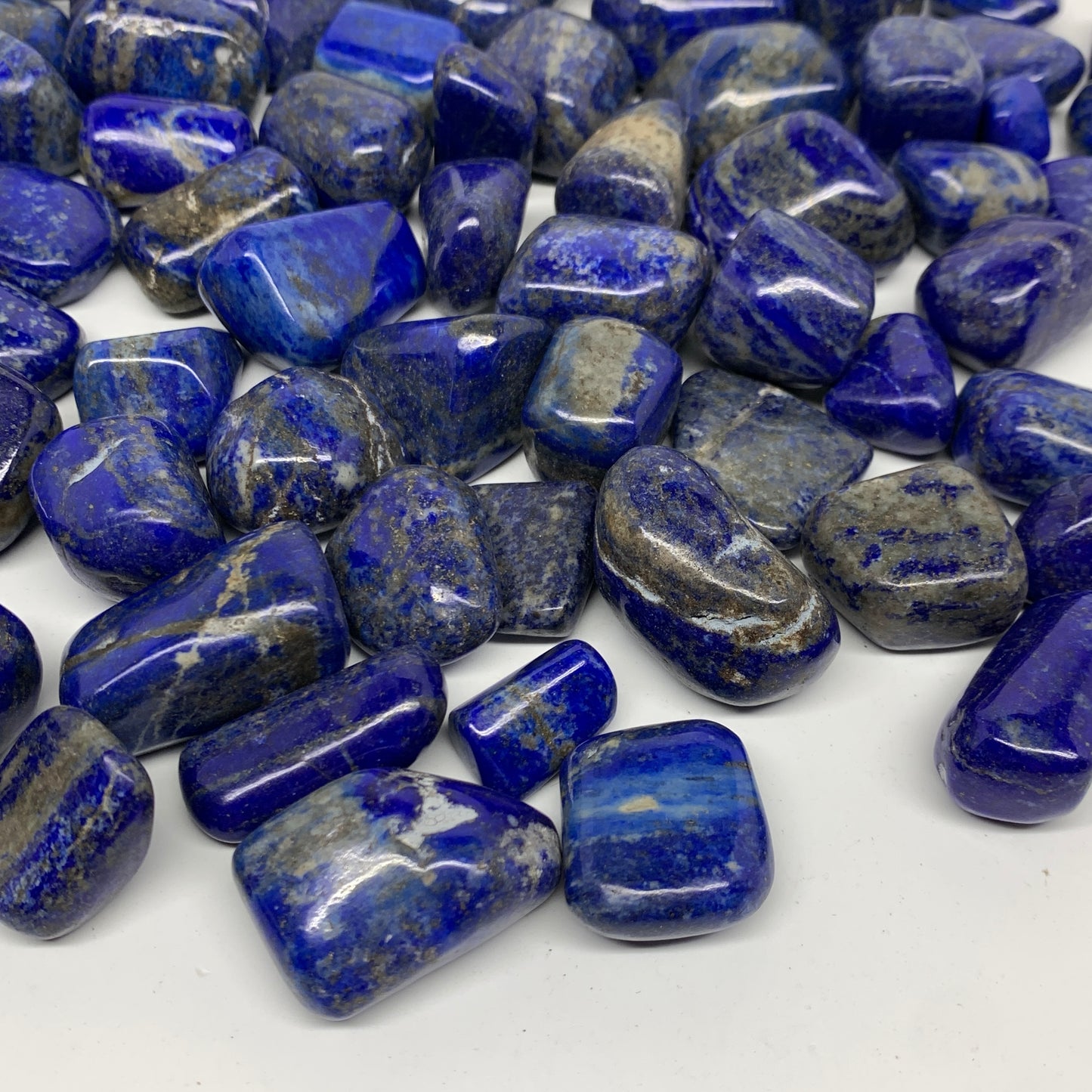 2.2 lb, 0.5"-1.2",82 pcs, Lapis Lazuli Tumbled Stone Polished, B36978