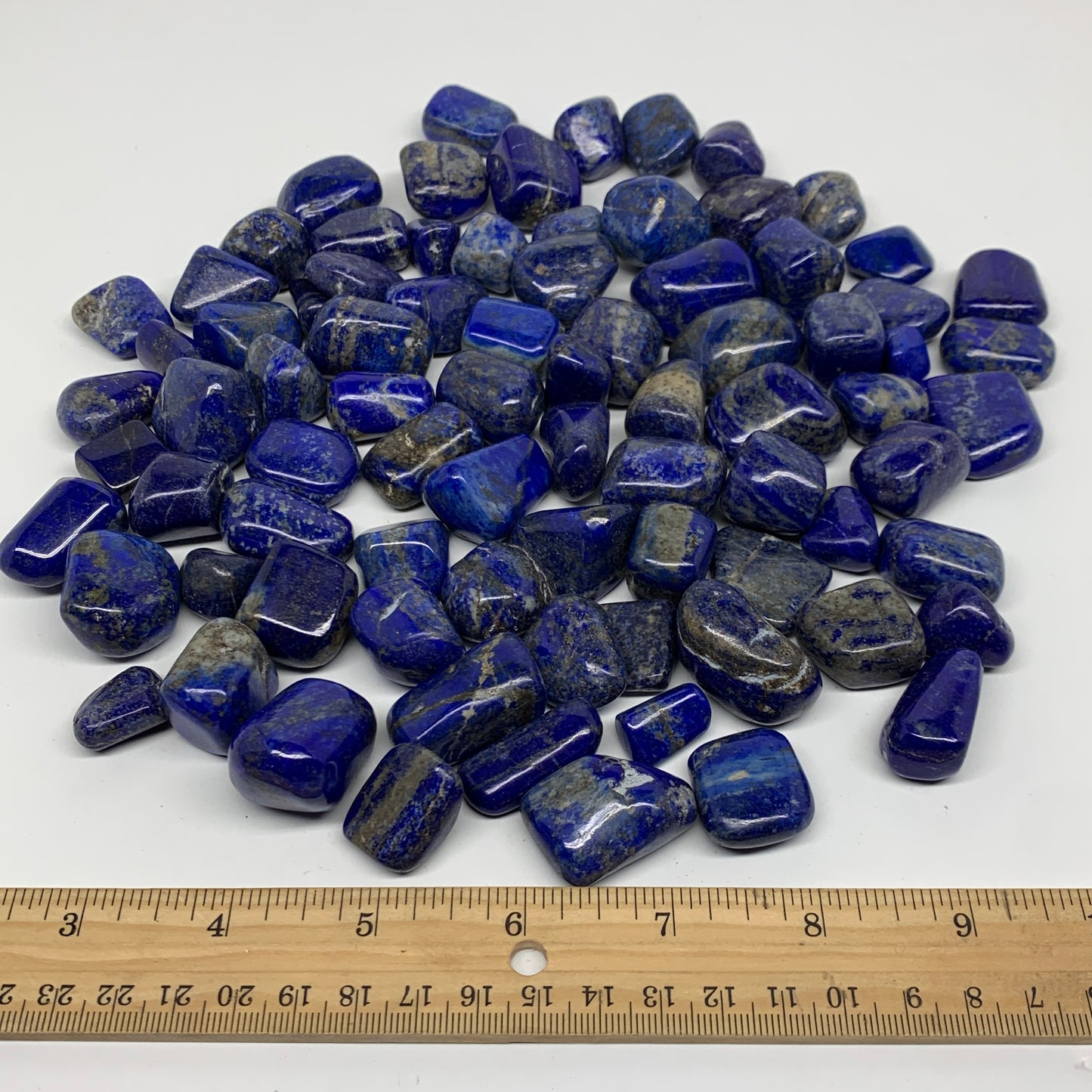 2.2 lb, 0.5"-1.2",82 pcs, Lapis Lazuli Tumbled Stone Polished, B36978
