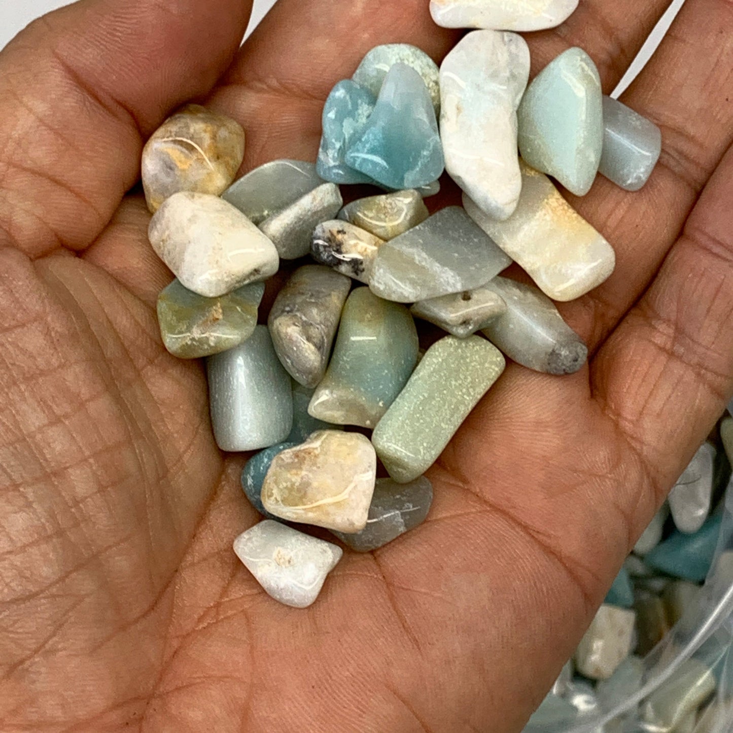 2.2 lbs, Natural Amazonite Quartz Gravel, Chips, Tumbled Crystal Stones,