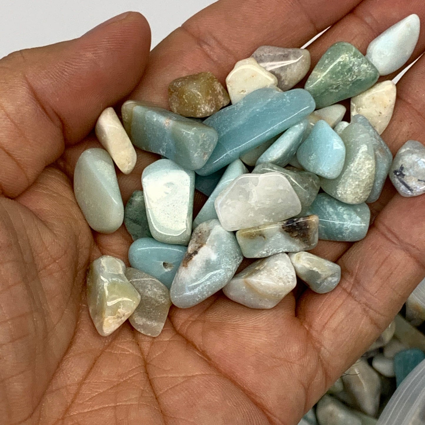 2.2 lbs, Natural Amazonite Quartz Gravel, Chips, Tumbled Crystal Stones,
