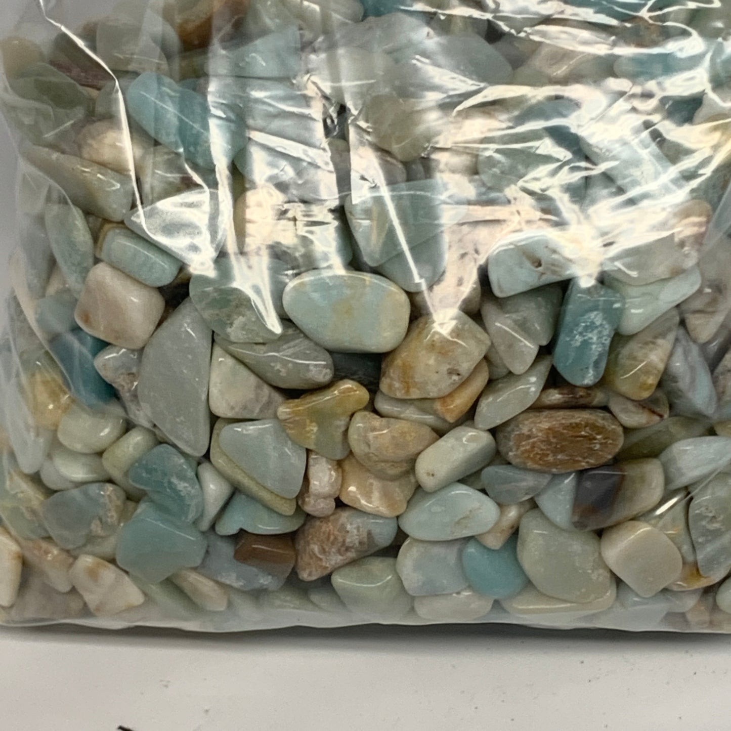 2.2 lbs, Natural Amazonite Quartz Gravel, Chips, Tumbled Crystal Stones,
