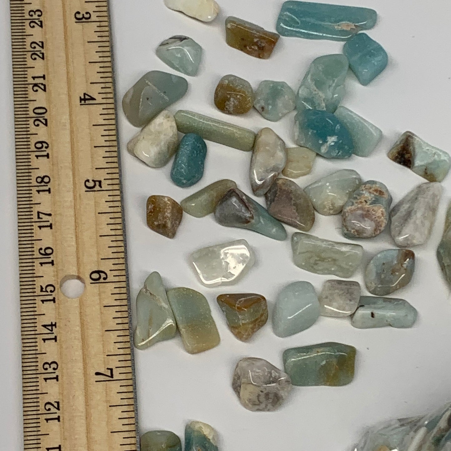 2.2 lbs, Natural Amazonite Quartz Gravel, Chips, Tumbled Crystal Stones,