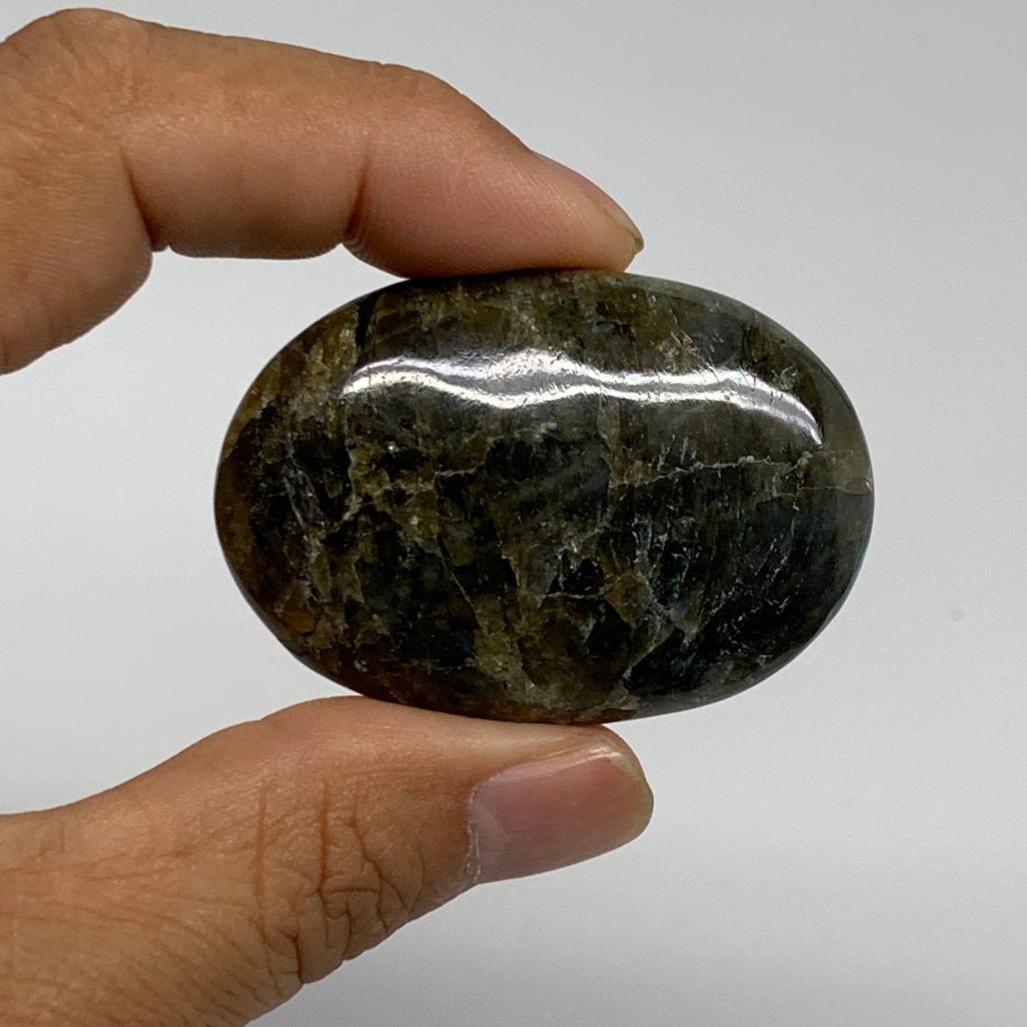 127.4g, 2"-2", 3pcs, Labradorite Palm-stone Polished Gemstone, B35541