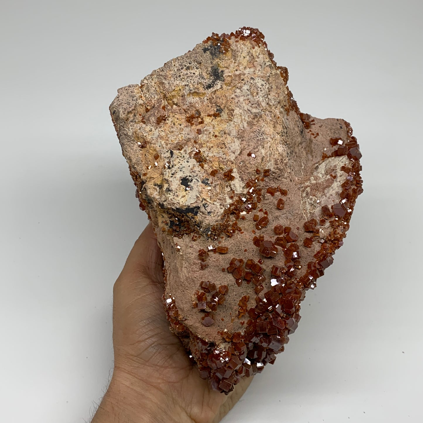 6.16 lbs, 7.2"x4.8"x4.8", Vanadinite Crystals Cluster Mineral Specimens, B33994