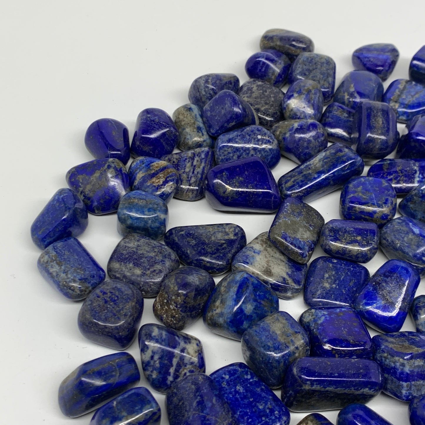 2.2 lb, 0.8"-1.4",87 pcs, Lapis Lazuli Tumbled Stone Polished, B36979