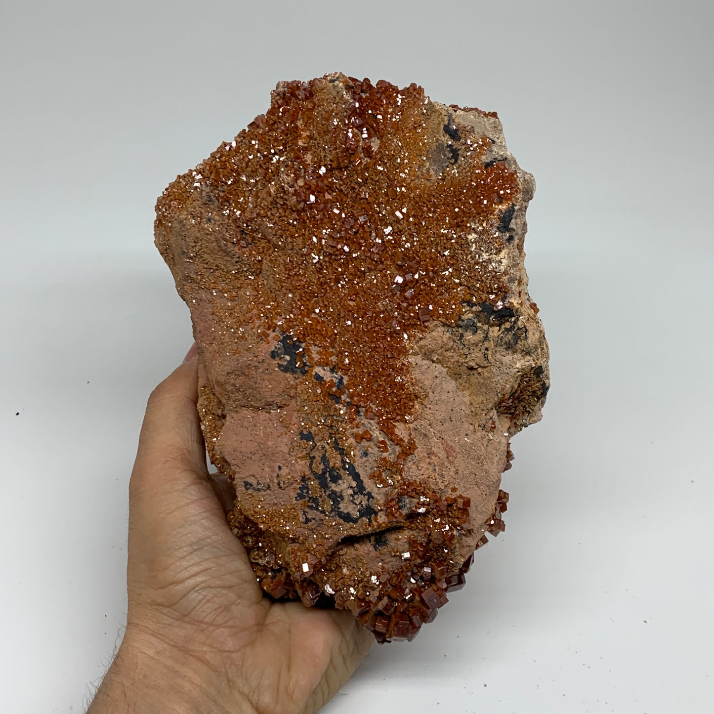 6.16 lbs, 7.2"x4.8"x4.8", Vanadinite Crystals Cluster Mineral Specimens, B33994