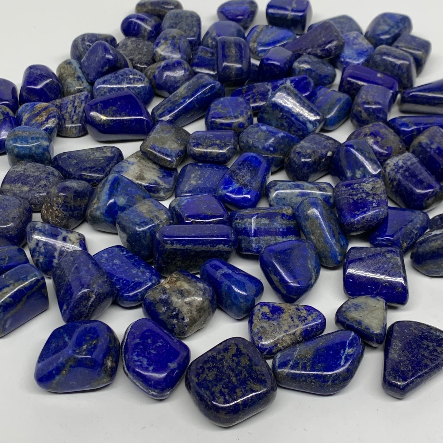 2.2 lb, 0.8"-1.4",87 pcs, Lapis Lazuli Tumbled Stone Polished, B36979