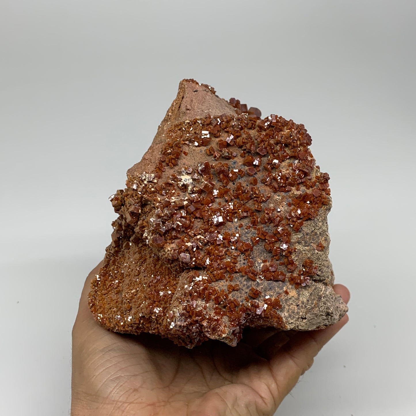 6.16 lbs, 7.2"x4.8"x4.8", Vanadinite Crystals Cluster Mineral Specimens, B33994
