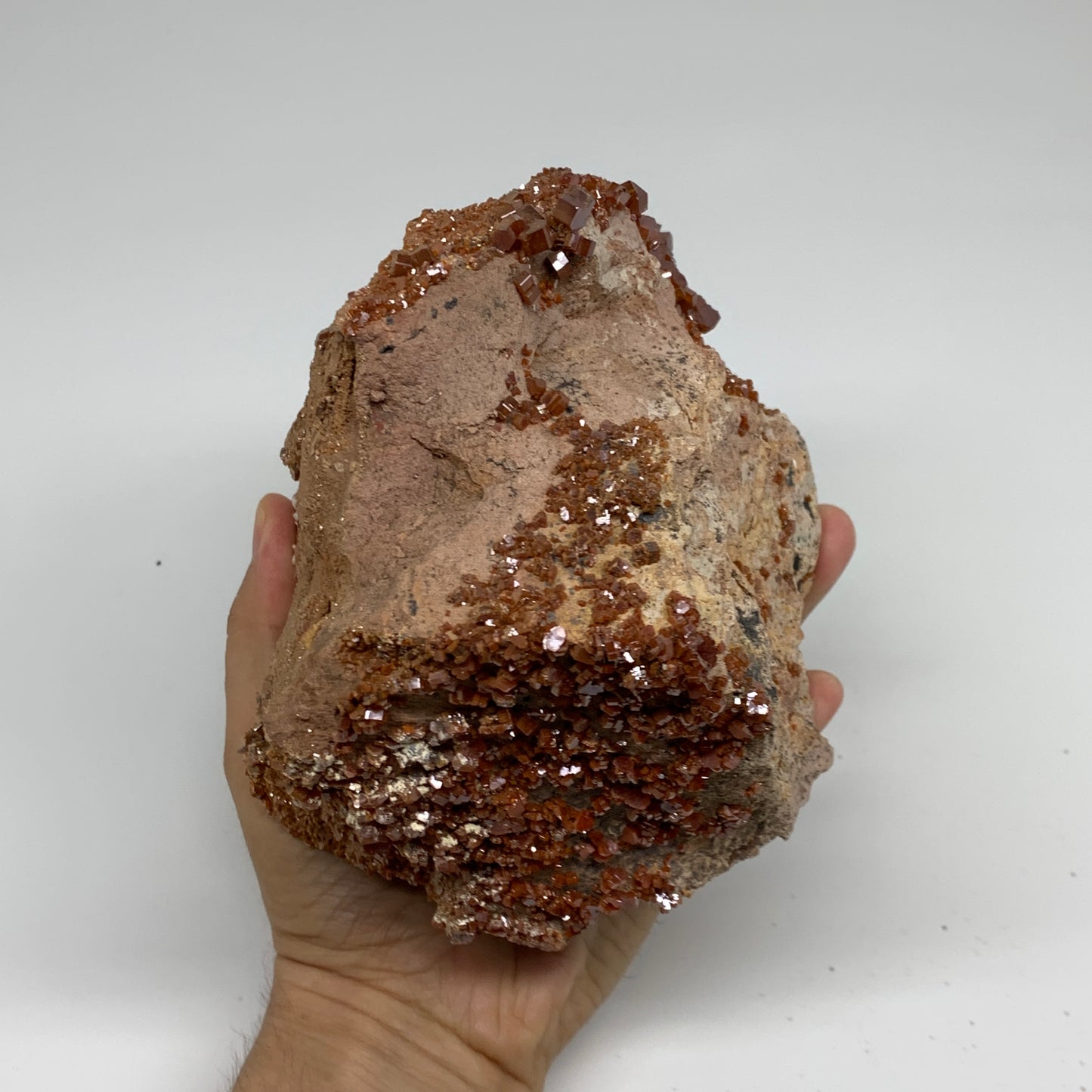6.16 lbs, 7.2"x4.8"x4.8", Vanadinite Crystals Cluster Mineral Specimens, B33994